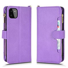 Coque Portefeuille Livre Cuir Etui Clapet BY2 pour Samsung Galaxy F42 5G Violet