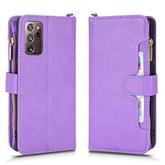 Coque Portefeuille Livre Cuir Etui Clapet BY2 pour Samsung Galaxy Note 20 Ultra 5G Violet