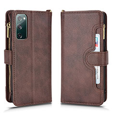 Coque Portefeuille Livre Cuir Etui Clapet BY2 pour Samsung Galaxy S20 FE 4G Marron