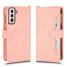 Coque Portefeuille Livre Cuir Etui Clapet BY2 pour Samsung Galaxy S22 Plus 5G Or Rose