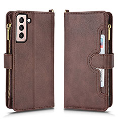 Coque Portefeuille Livre Cuir Etui Clapet BY2 pour Samsung Galaxy S24 5G Marron