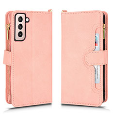 Coque Portefeuille Livre Cuir Etui Clapet BY2 pour Samsung Galaxy S25 5G Or Rose