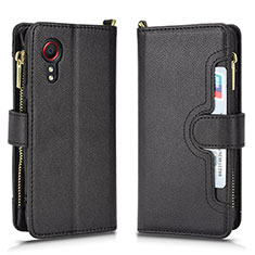 Coque Portefeuille Livre Cuir Etui Clapet BY2 pour Samsung Galaxy XCover 5 SM-G525F Noir