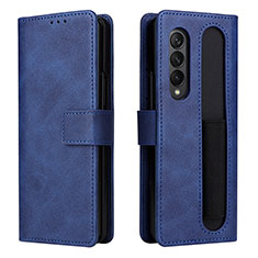 Coque Portefeuille Livre Cuir Etui Clapet BY2 pour Samsung Galaxy Z Fold3 5G Bleu