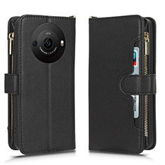 Coque Portefeuille Livre Cuir Etui Clapet BY2 pour Sharp Aquos R8 Pro Noir