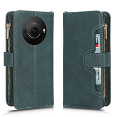 Coque Portefeuille Livre Cuir Etui Clapet BY2 pour Sharp Aquos R8 Pro Vert