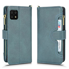 Coque Portefeuille Livre Cuir Etui Clapet BY2 pour Sharp Aquos Sense6 Vert