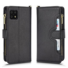 Coque Portefeuille Livre Cuir Etui Clapet BY2 pour Sharp Aquos Sense6s Noir