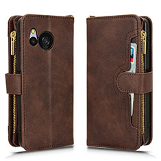 Coque Portefeuille Livre Cuir Etui Clapet BY2 pour Sharp Aquos Sense8 Marron