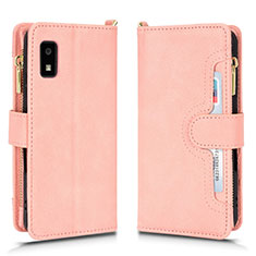 Coque Portefeuille Livre Cuir Etui Clapet BY2 pour Sharp Aquos wish Or Rose