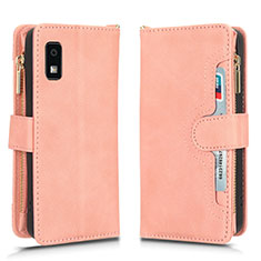 Coque Portefeuille Livre Cuir Etui Clapet BY2 pour Sharp Aquos wish3 Or Rose