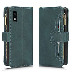 Coque Portefeuille Livre Cuir Etui Clapet BY2 pour Sharp Aquos wish3 Vert