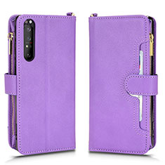 Coque Portefeuille Livre Cuir Etui Clapet BY2 pour Sony Xperia 1 II Violet