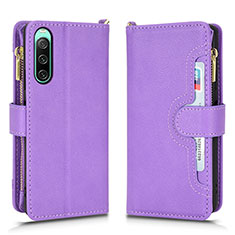 Coque Portefeuille Livre Cuir Etui Clapet BY2 pour Sony Xperia 10 IV SO-52C Or Rose