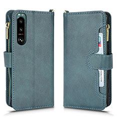 Coque Portefeuille Livre Cuir Etui Clapet BY2 pour Sony Xperia 5 III SO-53B Vert