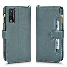 Coque Portefeuille Livre Cuir Etui Clapet BY2 pour Vivo Y12A Vert