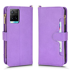 Coque Portefeuille Livre Cuir Etui Clapet BY2 pour Vivo Y21 Or Rose