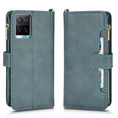 Coque Portefeuille Livre Cuir Etui Clapet BY2 pour Vivo Y21e Vert