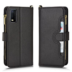 Coque Portefeuille Livre Cuir Etui Clapet BY2 pour Vivo Y3s (2021) Noir