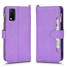 Coque Portefeuille Livre Cuir Etui Clapet BY2 pour Vivo Y3s (2021) Or Rose