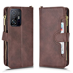 Coque Portefeuille Livre Cuir Etui Clapet BY2 pour Xiaomi Mi 11T 5G Marron