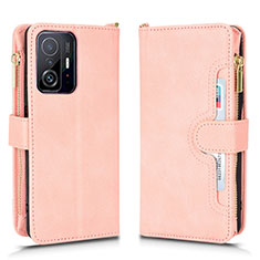 Coque Portefeuille Livre Cuir Etui Clapet BY2 pour Xiaomi Mi 11T 5G Or Rose