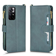 Coque Portefeuille Livre Cuir Etui Clapet BY2 pour Xiaomi Poco M4 Pro 5G Vert