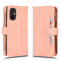 Coque Portefeuille Livre Cuir Etui Clapet BY2 pour Xiaomi Poco M5 4G Or Rose