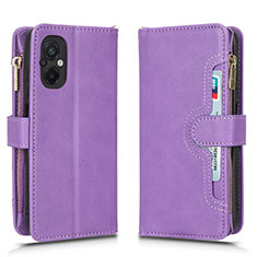 Coque Portefeuille Livre Cuir Etui Clapet BY2 pour Xiaomi Poco M5 4G Violet