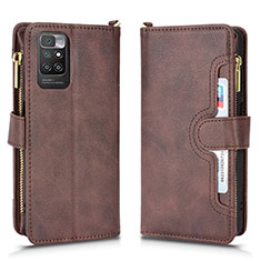 Coque Portefeuille Livre Cuir Etui Clapet BY2 pour Xiaomi Redmi 10 4G Marron