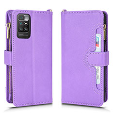 Coque Portefeuille Livre Cuir Etui Clapet BY2 pour Xiaomi Redmi 10 4G Violet