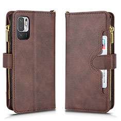 Coque Portefeuille Livre Cuir Etui Clapet BY2 pour Xiaomi Redmi Note 10 JE 5G Marron