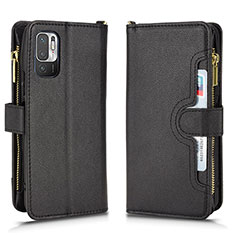 Coque Portefeuille Livre Cuir Etui Clapet BY2 pour Xiaomi Redmi Note 10 JE 5G Noir