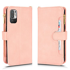 Coque Portefeuille Livre Cuir Etui Clapet BY2 pour Xiaomi Redmi Note 10 JE 5G Or Rose