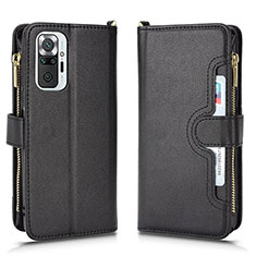 Coque Portefeuille Livre Cuir Etui Clapet BY2 pour Xiaomi Redmi Note 10 Pro 4G Noir