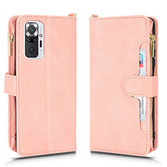 Coque Portefeuille Livre Cuir Etui Clapet BY2 pour Xiaomi Redmi Note 10 Pro Max Or Rose