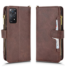 Coque Portefeuille Livre Cuir Etui Clapet BY2 pour Xiaomi Redmi Note 11 Pro 5G Marron