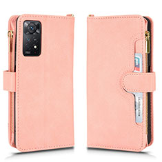 Coque Portefeuille Livre Cuir Etui Clapet BY2 pour Xiaomi Redmi Note 11 Pro 5G Or Rose