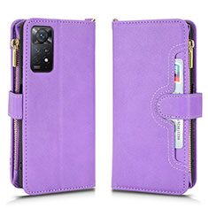 Coque Portefeuille Livre Cuir Etui Clapet BY2 pour Xiaomi Redmi Note 12 Pro 4G Violet