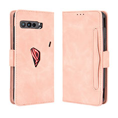 Coque Portefeuille Livre Cuir Etui Clapet BY3 pour Asus ROG Phone 3 Strix ZS661KS Rose