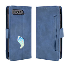 Coque Portefeuille Livre Cuir Etui Clapet BY3 pour Asus ROG Phone 5 Ultimate Bleu