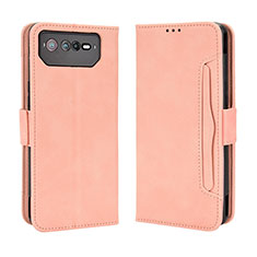 Coque Portefeuille Livre Cuir Etui Clapet BY3 pour Asus ROG Phone 6 Rose