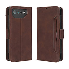 Coque Portefeuille Livre Cuir Etui Clapet BY3 pour Asus ROG Phone 7 Marron