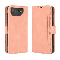 Coque Portefeuille Livre Cuir Etui Clapet BY3 pour Asus ROG Phone 7 Pro Rose