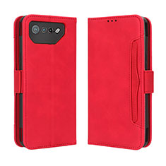 Coque Portefeuille Livre Cuir Etui Clapet BY3 pour Asus ROG Phone 7 Pro Rouge