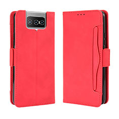 Coque Portefeuille Livre Cuir Etui Clapet BY3 pour Asus Zenfone 7 Pro ZS671KS Rouge