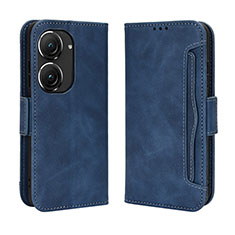 Coque Portefeuille Livre Cuir Etui Clapet BY3 pour Asus Zenfone 9 Bleu