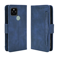 Coque Portefeuille Livre Cuir Etui Clapet BY3 pour Google Pixel 5 Bleu