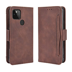 Coque Portefeuille Livre Cuir Etui Clapet BY3 pour Google Pixel 5 XL 5G Marron