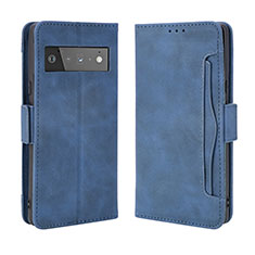 Coque Portefeuille Livre Cuir Etui Clapet BY3 pour Google Pixel 6 5G Bleu